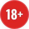 Un cercle rouge avec la mention « 18+ » en lettres blanches, symbolisant la restriction d'âge pour les contenus réservés aux adultes, sur fond noir, invitant à la prudence.