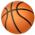 Un ballon de basket orange orné de lignes noires sur fond noir, mettant en valeur la texture du ballon et son design classique. L'image est audacieuse et dynamique.